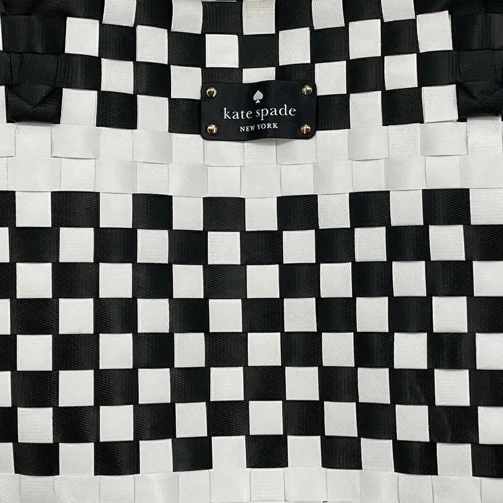 Kate Spade Large Black/White Woven Tote Bag